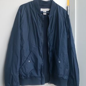 Navy blue bomber jacket
